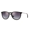 Ray Ban Erika Classic Sunglasses Black Frame Grey Lenses 54-18 In Black
