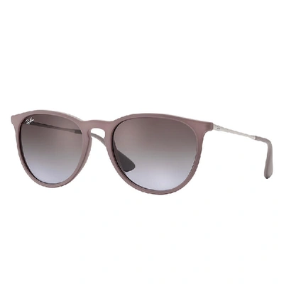 Ray Ban Erika Classic Sunglasses Silver Frame Brown Lenses 54-18