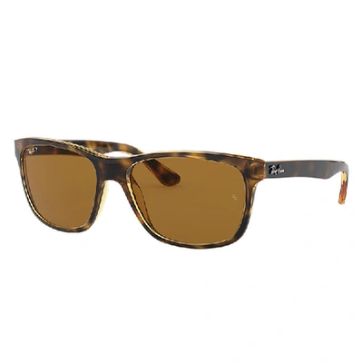 RAY BAN RB4181 SONNENBRILLEN HELLHAVANA FASSUNG BRAUN GLAS POLARISIERT 57-16