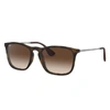 Ray Ban Chris Sunglasses Tortoise Frame Brown Lenses 54-18 In Tortoise