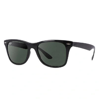 RAY BAN WAYFARER LITEFORCE SONNENBRILLEN SCHWARZ FASSUNG GRÜN GLAS 52-20