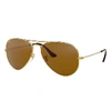 RAY BAN SUNGLASSES UNISEX AVIATOR CLASSIC - GOLD FRAME BROWN LENSES 58-14