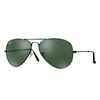 Ray Ban Aviator Classic Sunglasses Black Frame Green Lenses 58-14 In Black