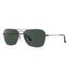 RAY BAN SUNGLASSES UNISEX CARAVAN - GUNMETAL FRAME GREEN LENSES 55-15