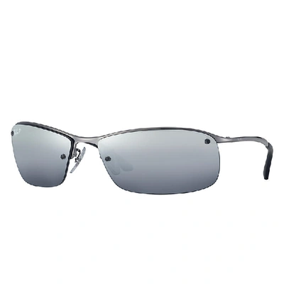 Ray Ban Rb3183 Sunglasses Gunmetal Frame Silver Lenses Polarized 63-15