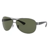 Ray Ban Rb3386 Sunglasses Black Frame Green Lenses Polarized 63-13 In Gunmetal