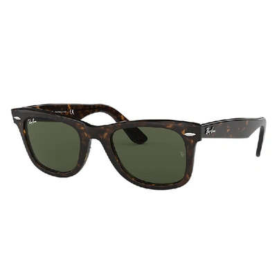 RAY BAN SUNGLASSES UNISEX ORIGINAL WAYFARER CLASSIC - TORTOISE FRAME GREEN LENSES 54-18