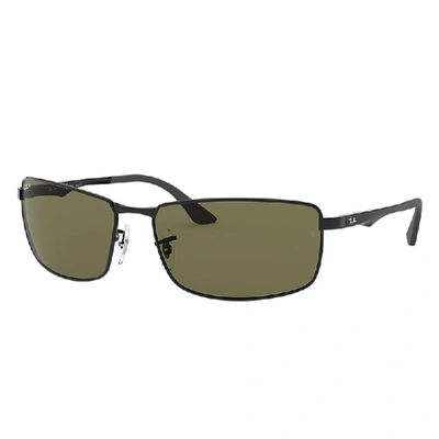 Ray Ban Rb3498 Sunglasses Black Frame Green Lenses Polarized 64-17