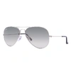 Ray Ban Aviator Gradient Sunglasses Silver Frame Grey Lenses 62-14 In Silver