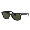 Ray Ban Wayfarer Folding Classic Sunglasses Black Frame Green Lenses Polarized 50-22 In Black