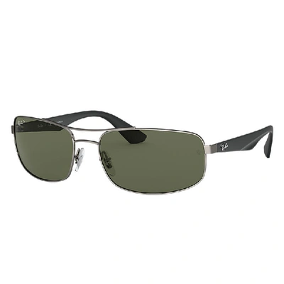 RAY BAN SUNGLASSES MAN RB3527 - GUNMETAL FRAME GREEN LENSES POLARIZED 61-17