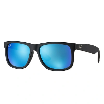 Ray Ban Justin Color Mix Sunglasses Black Frame Blue Lenses 54-16