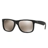 Ray Ban Justin Color Mix Sunglasses Black Frame Gold Lenses 54-16 In Black