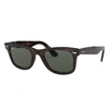 Ray Ban Original Wayfarer Classic Sunglasses Tortoise Frame Green Lenses Polarized 50-22 In Tortoise