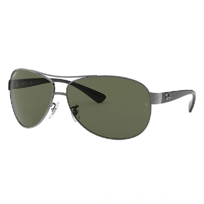 Ray Ban Rb3386 Sunglasses Black Frame Green Lenses Polarized 63-13 In Gunmetal