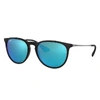 Ray Ban Erika Color Mix Sunglasses Gunmetal Frame Blue Lenses 54-18 In Gunmetal