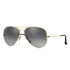Ray Ban Aviator Havana Collection Sunglasses Gold Frame Grey Lenses 62-14 In Gold