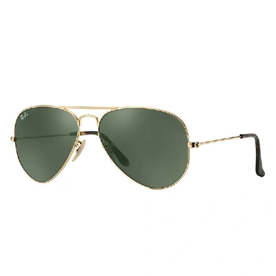 Ray Ban Aviator Havana Collection Sunglasses Gold Frame Green Lenses 58-14