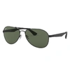 RAY BAN RB3549 SUNGLASSES BLACK FRAME GREEN LENSES 58-16