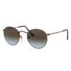 Ray Ban Round Metal Sunglasses Bronze-copper Frame Blue Lenses 53-21 In Bronze-copper