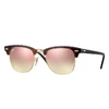 RAY BAN SUNGLASSES UNISEX CLUBMASTER FLASH LENSES - RED HAVANA FRAME COPPER LENSES 49-21