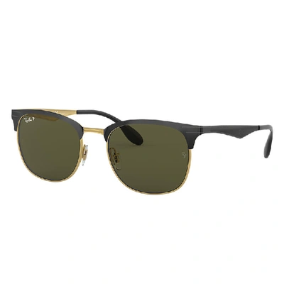 Ray Ban Sunglasses Unisex Rb3538 - Black Frame Green Lenses Polarized 53-19 In Schwarz