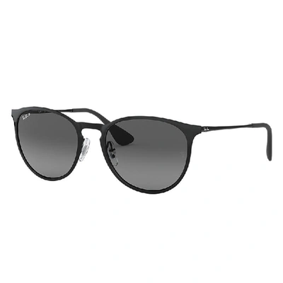 Ray Ban Erika Metal Sunglasses Black Frame Grey Lenses Polarized 54-19
