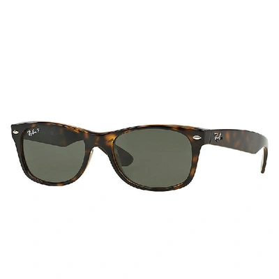 Ray Ban New Wayfarer Classic Sunglasses Tortoise Frame Green Lenses Polarized 58-18