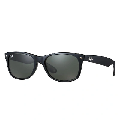 Ray Ban New Wayfarer Classic Sunglasses Black Frame Green Lenses 58-18