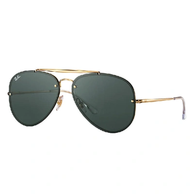 Ray Ban Rb3584 61mm Blaze Aviator Sunglasses In Gold