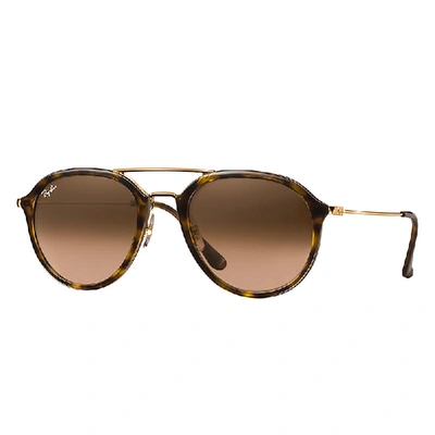 Ray Ban Rb4253 Sunglasses Gold Frame Pink Lenses 53-21 In Hellhavana