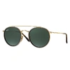 Ray Ban Round Double Bridge Sunglasses Gold Frame Green Lenses 51-22 In Gold