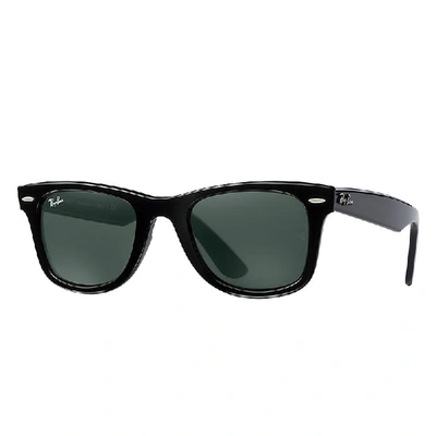 Ray Ban Wayfarer Ease Sunglasses Black Frame Green Lenses 50-22