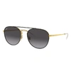 Ray Ban Rb3589 Sunglasses Gold Frame Grey Lenses 55-18 In Gold
