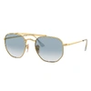 Ray Ban Marshal Sunglasses Gold Frame Blue Lenses 54-21 In Gold