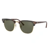 Ray Ban Clubmaster Classic Sunglasses Red Havana Frame Green Lenses Polarized 51-21 In Red Havana
