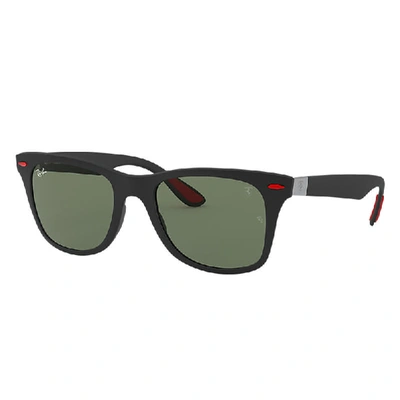 Ray Ban Rb4195m Scuderia Ferrari Collection Sunglasses Black Frame Green Lenses 52-20
