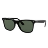 Ray Ban Blaze Wayfarer Sunglasses Black Frame Green Lenses 01-41 In Black