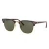 RAY BAN CLUBMASTER CLASSIC SUNGLASSES RED HAVANA FRAME GREEN LENSES POLARIZED 55-19