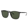 RAY BAN SUNGLASSES UNISEX RB4387 - BLACK FRAME GREEN LENSES 56-18