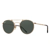 RAY BAN ROUND DOUBLE BRIDGE TITANIUM SUNGLASSES GOLD FRAME GREEN LENSES POLARIZED 50-21