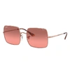 Ray Ban Square 1971 Washed Evolve Sunglasses Bronze-copper Frame Red Lenses 54-19 In Copper