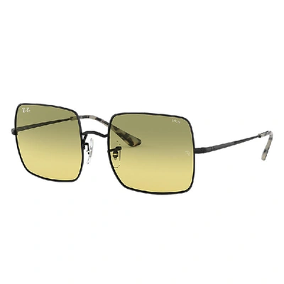Ray Ban Square 1971 Washed Evolve Sunglasses Black Frame Yellow Lenses 54-19 In Photocromic Yellow Gradient Green