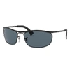 RAY BAN SUNGLASSES UNISEX OLYMPIAN - BLACK FRAME BLUE LENSES 62-19