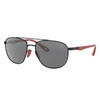 Ray Ban Rb3659m Scuderia Ferrari Collection Sunglasses Black Frame Silver Lenses 57-17 In Black