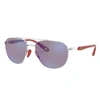 Ray Ban Rb3659m Scuderia Ferrari Collection Sunglasses Silver Frame Blue Lenses Polarized 57-17 In Silver