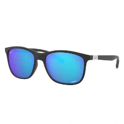Ray Ban Rb4330ch Chromance Sonnenbrillen Schwarz Fassung Blau Glas Polarisiert 56-17 In Blue Gradient