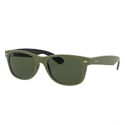 Ray Ban New Wayfarer Color Mix Sunglasses Green Frame Green Lenses 55-18