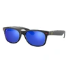 RAY BAN SUNGLASSES UNISEX RB2132M SCUDERIA FERRARI COLLECTION - BLACK FRAME BLUE LENSES 55-18