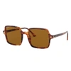 Ray Ban Square Ii Sunglasses Tortoise Frame Brown Lenses Polarized 53-20 In Striped Havana
